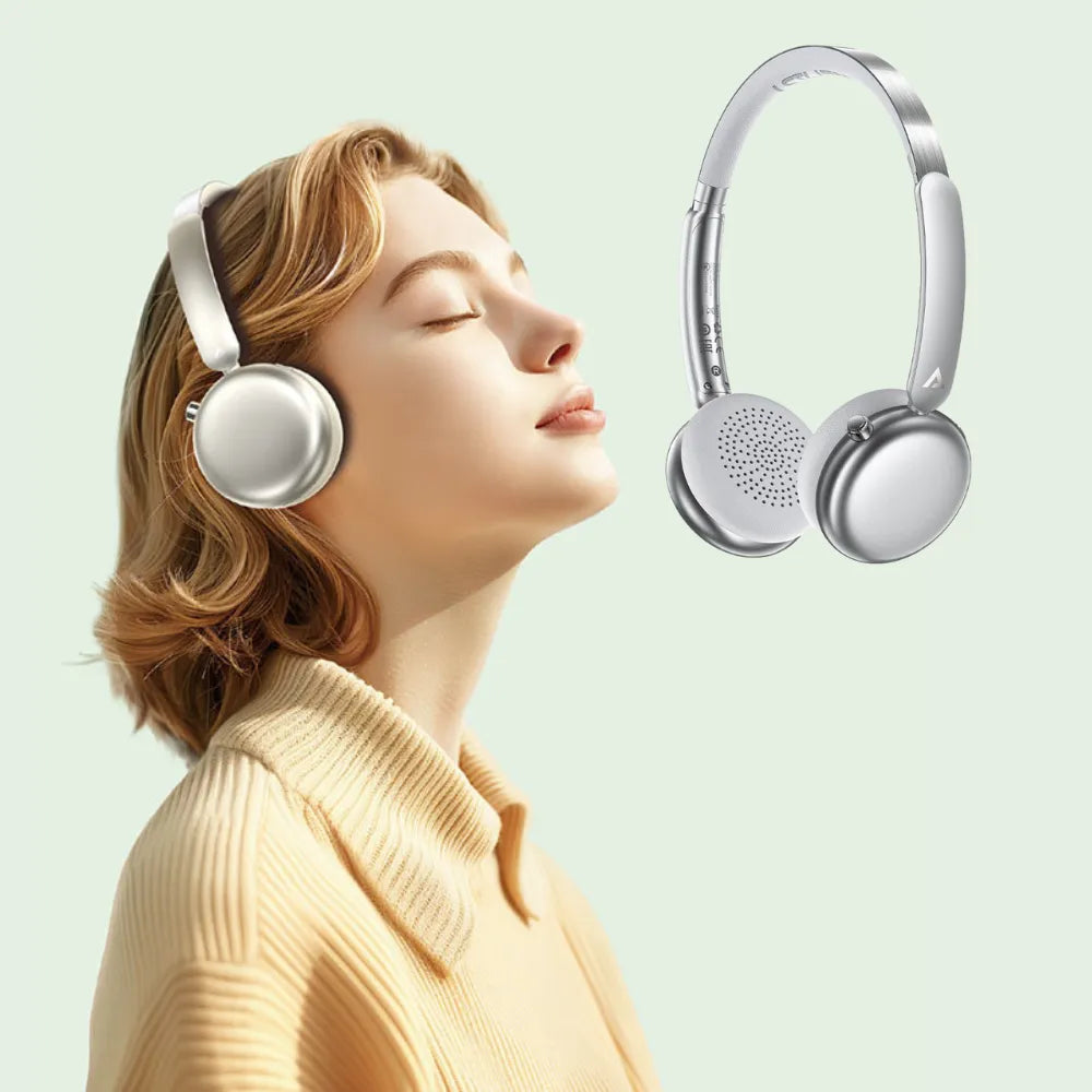 ACEFAST H8 Wireless Headphones Bluetooth 5.4 with 30dB ANC, 60H Battery, HiFi Sound, HD Mic, Rotatable Earcups - Silver