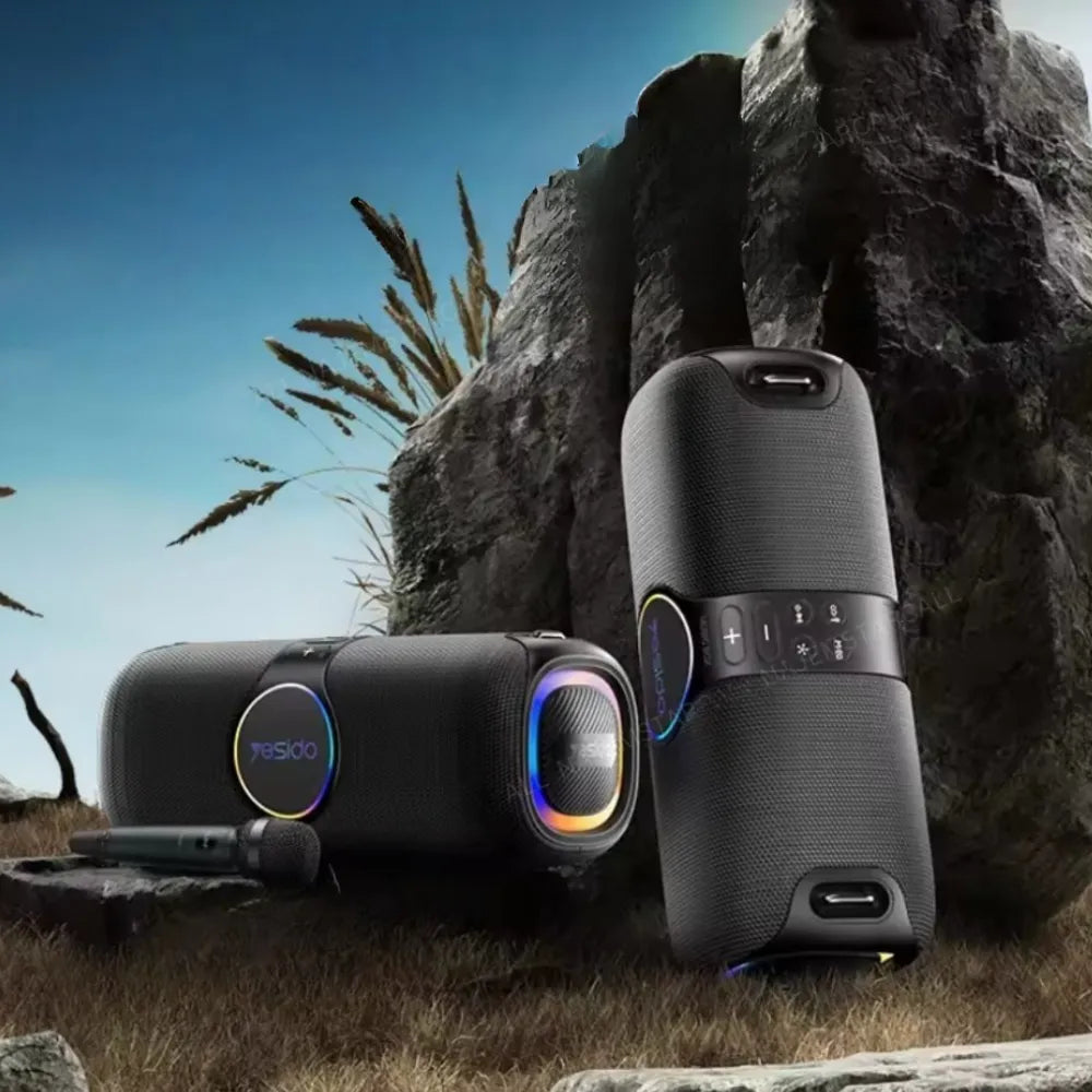 Yesido YSW21 120W Wireless RGB Speaker – IPX6, Bluetooth 5.0, UHF Mic, 4 Speakers, Up to 6H Playtime