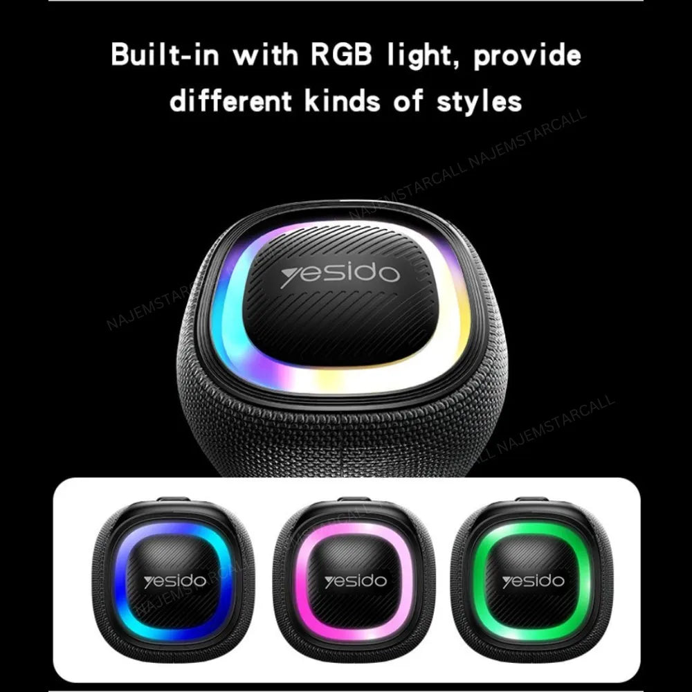 Yesido YSW21 120W Wireless RGB Speaker – IPX6, Bluetooth 5.0, UHF Mic, 4 Speakers, Up to 6H Playtime