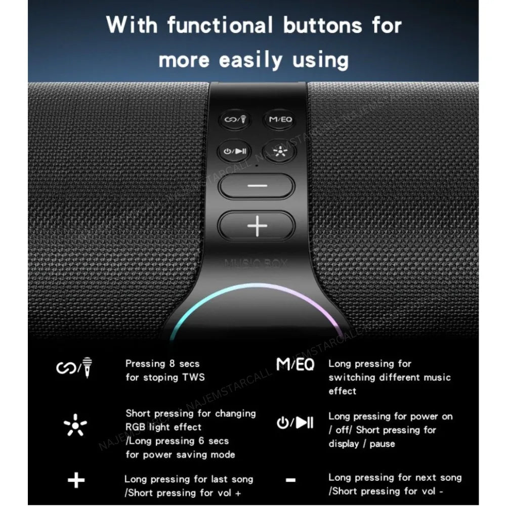 Yesido YSW21 120W Wireless RGB Speaker – IPX6, Bluetooth 5.0, UHF Mic, 4 Speakers, Up to 6H Playtime