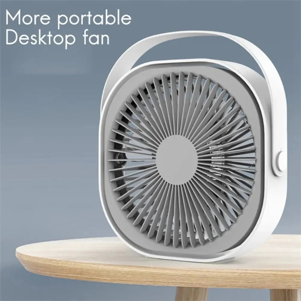 XUNDD M102 Portable Desktop Fan – 6-Inch 360° Adjustable, 1500mAh Battery, 3-Speed, USB Rechargeable – White