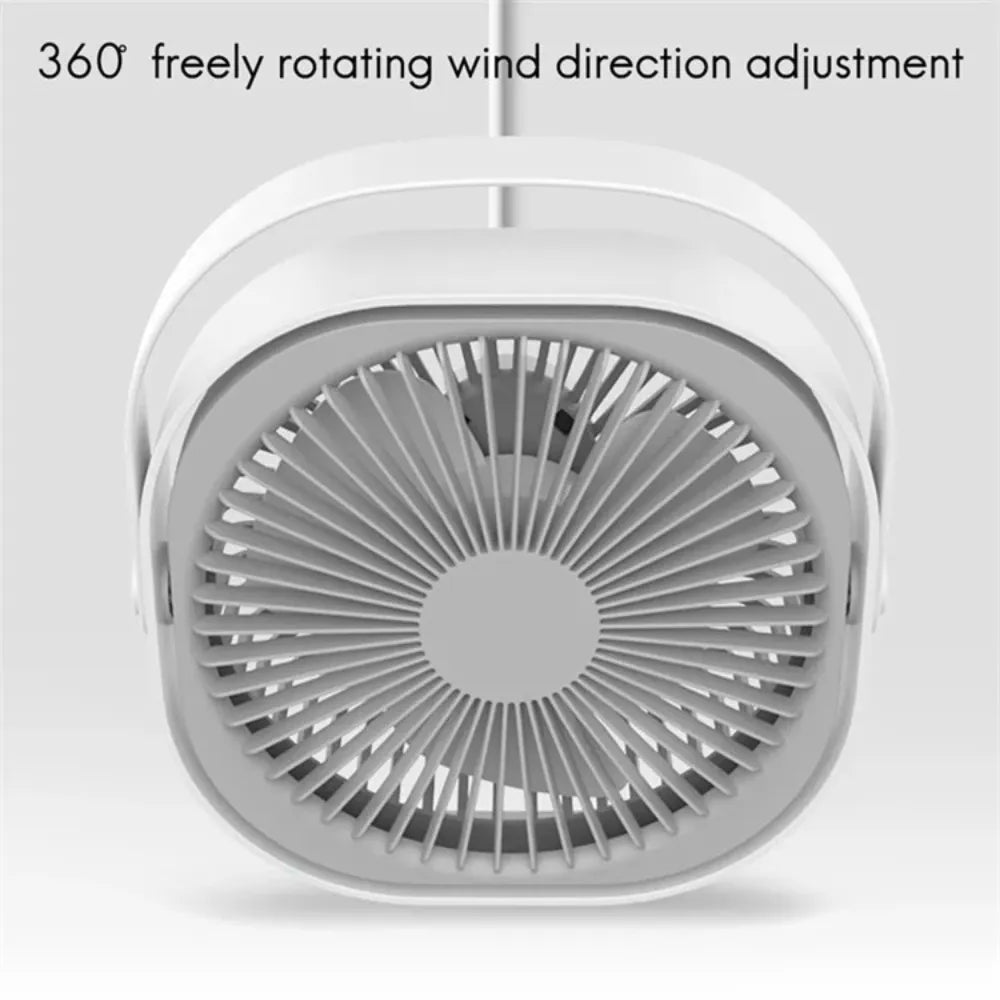 XUNDD M102 Portable Desktop Fan – 6-Inch 360° Adjustable, 1500mAh Battery, 3-Speed, USB Rechargeable – White