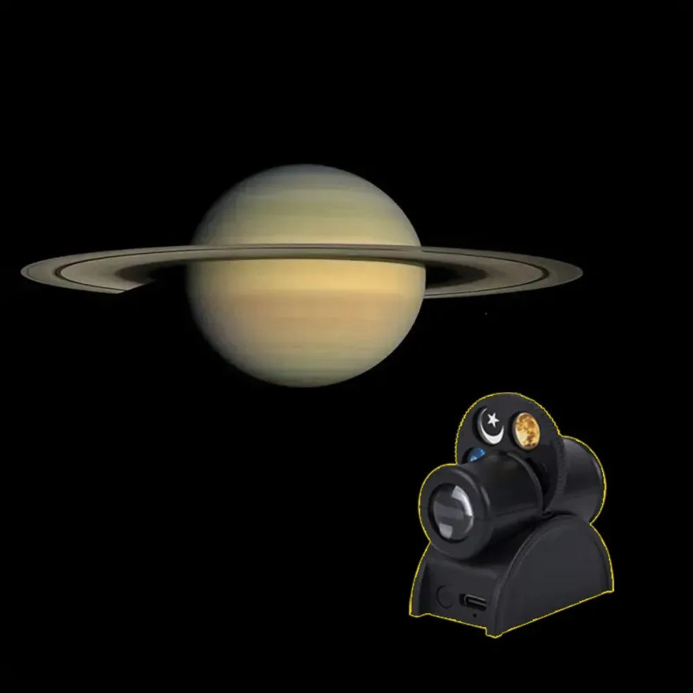 USB Moon Projection Lamp – 5-Scene Planet & Constellation Projector, LED Night Light with Replaceable Cards, DIY Atmosphere Lamp