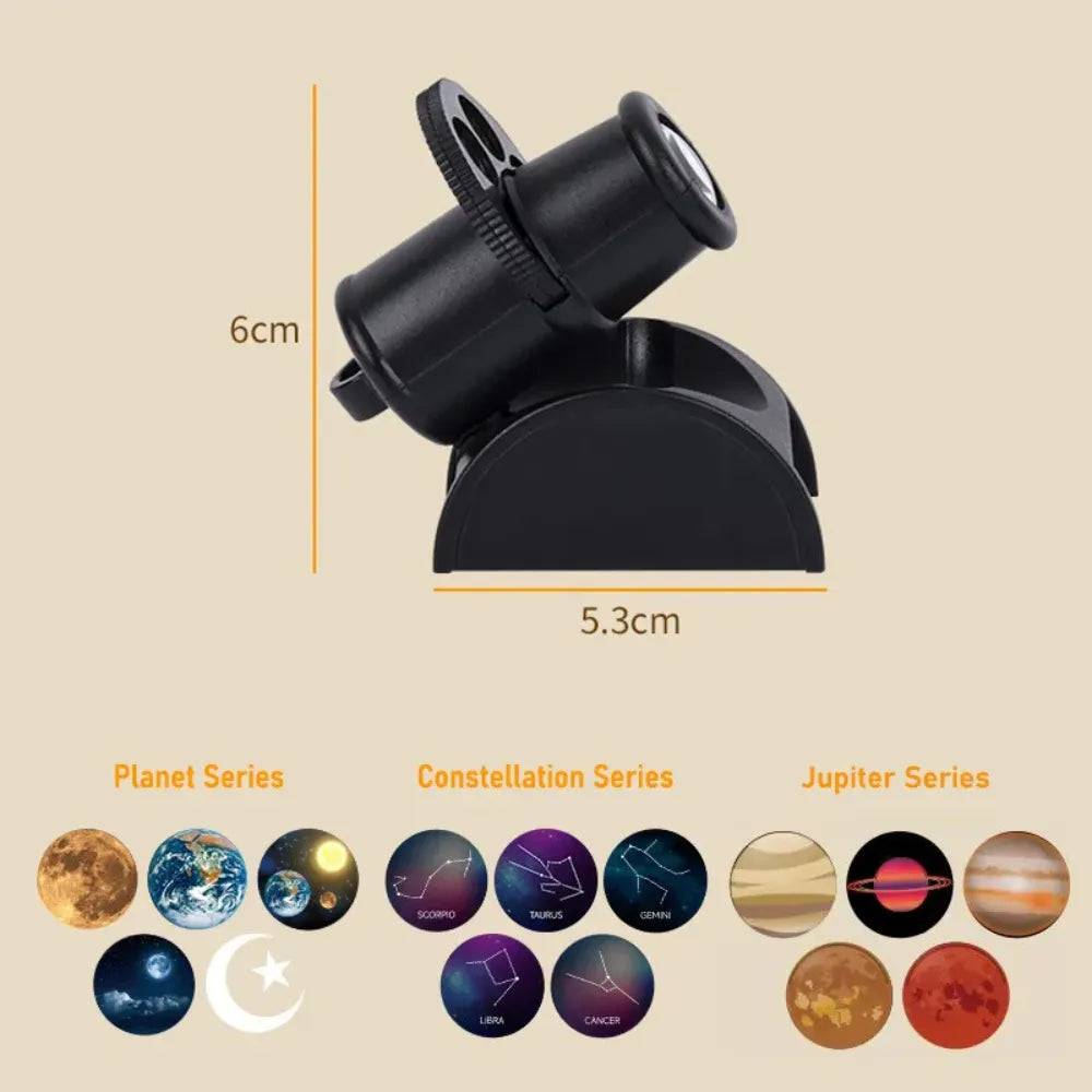 USB Moon Projection Lamp – 5-Scene Planet & Constellation Projector, LED Night Light with Replaceable Cards, DIY Atmosphere Lamp