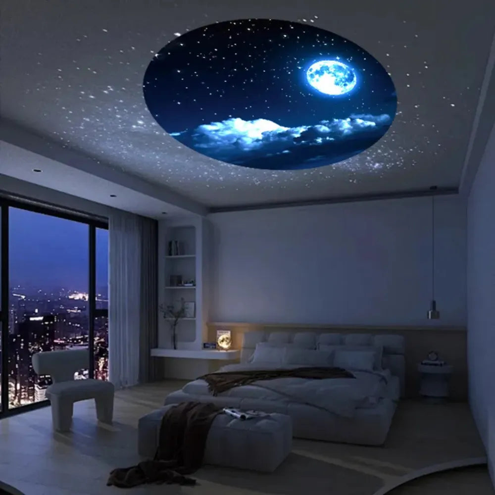 USB Moon Projection Lamp – 5-Scene Planet & Constellation Projector, LED Night Light with Replaceable Cards, DIY Atmosphere Lamp