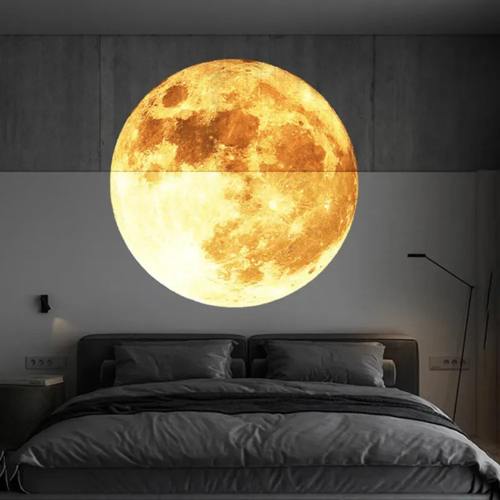 USB Moon Projection Lamp – 5-Scene Planet & Constellation Projector, LED Night Light with Replaceable Cards, DIY Atmosphere Lamp