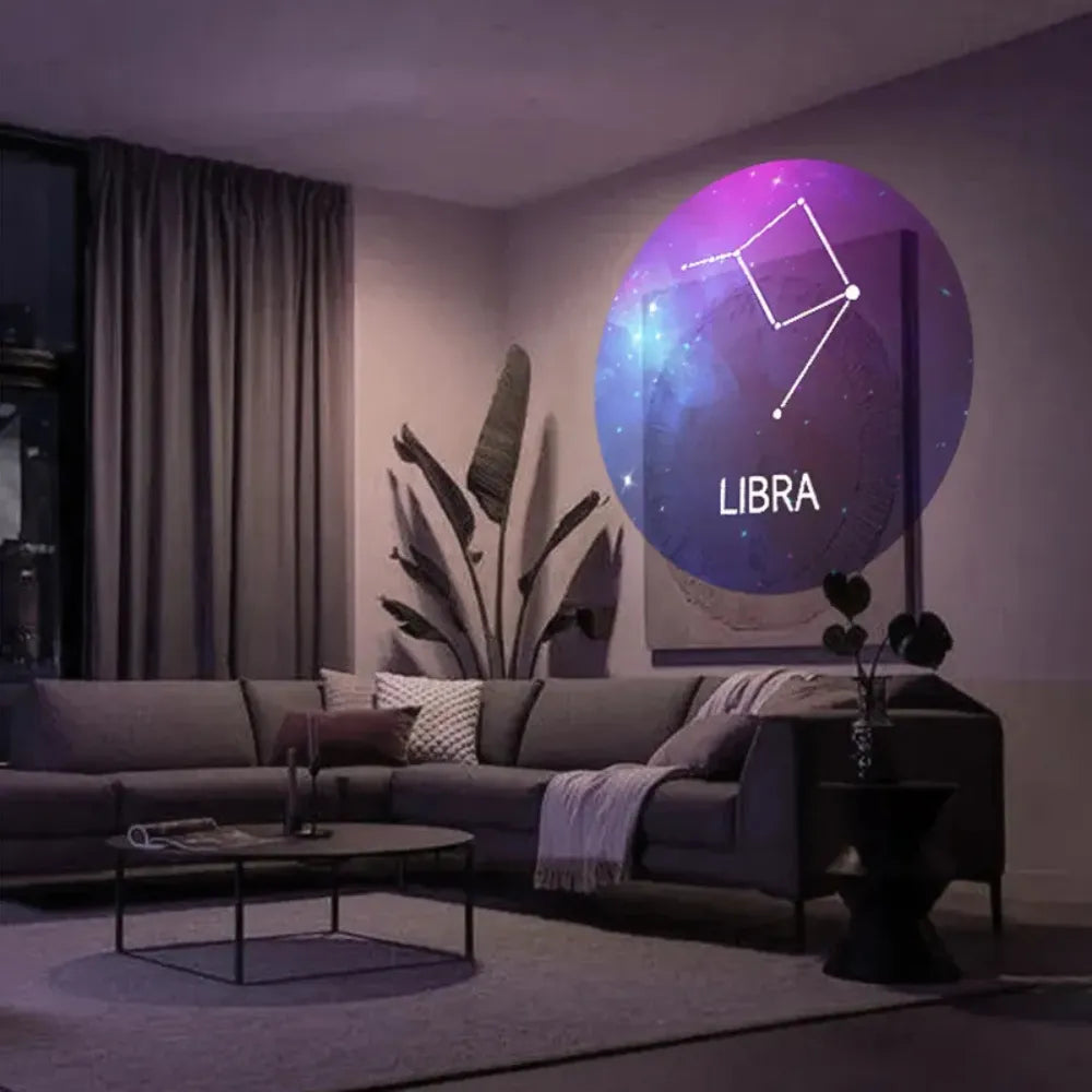USB Moon Projection Lamp – 5-Scene Planet & Constellation Projector, LED Night Light with Replaceable Cards, DIY Atmosphere Lamp