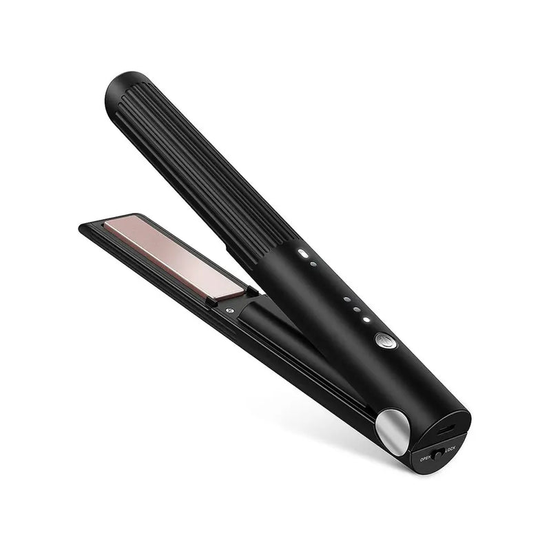 K-Skin Wireless Hair Straightener Tourmaline Ceramic Up To 200°C USB Rechargeable - Black