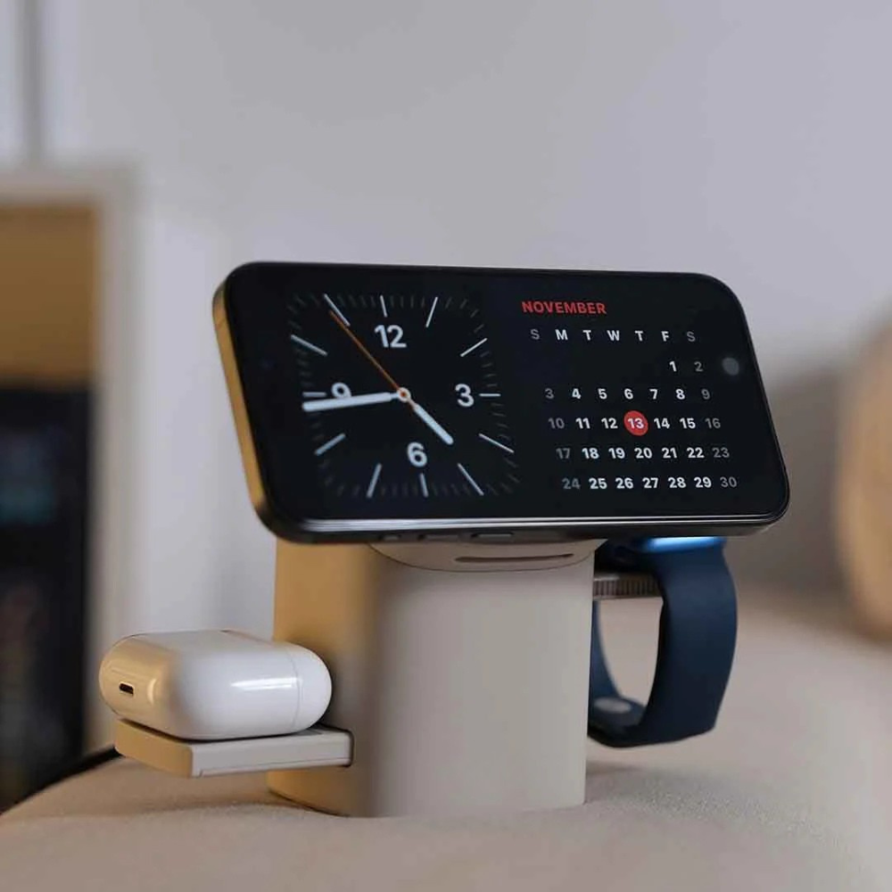 3-in-1 Wireless Charging Station 15W Fast Charge with MagSafe, Adjustable Design, Qi2 Certified for iPhone, Apple Watch & AirPods – Macaron Color