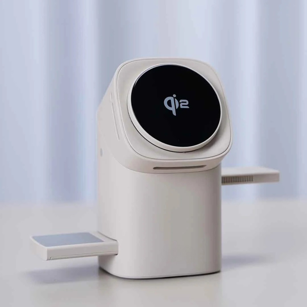 3-in-1 Wireless Charging Station 15W Fast Charge with MagSafe, Adjustable Design, Qi2 Certified for iPhone, Apple Watch & AirPods – Macaron Color