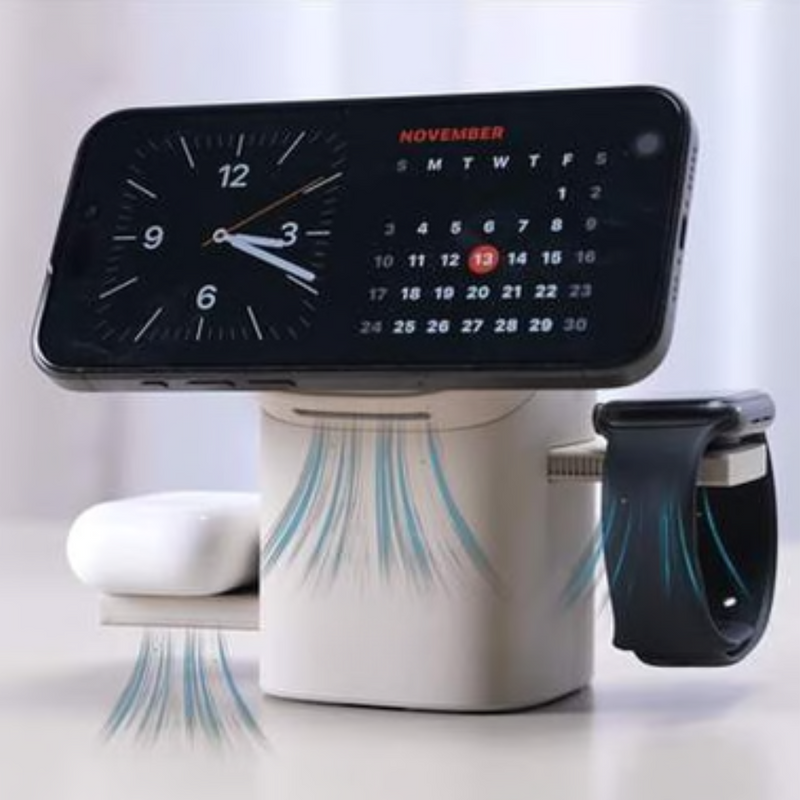 3-in-1 Wireless Charging Station 15W Fast Charge with MagSafe, Adjustable Design, Qi2 Certified for iPhone, Apple Watch & AirPods – Macaron Color