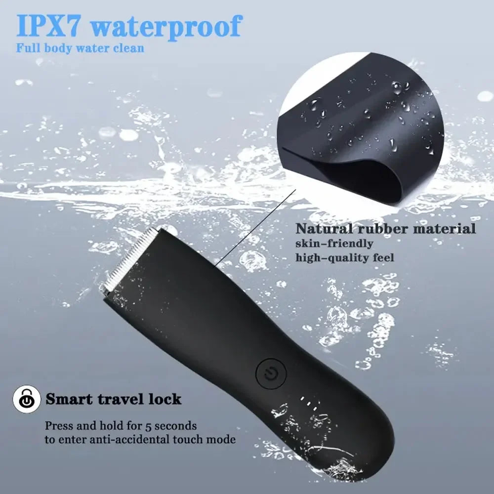 Taktik Body Hair Trimmer For Men Type-C Rechargeable Ceramic Blades