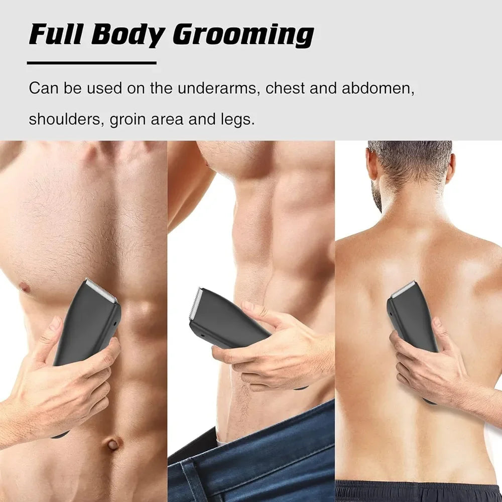 Taktik Body Hair Trimmer For Men Type-C Rechargeable Ceramic Blades