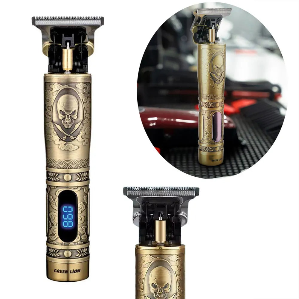Green Lion Pirates Hair Trimmer with LCD Display Type-C Rechargeable