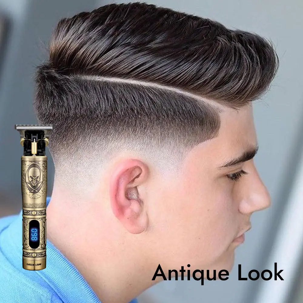 Green Lion Pirates Hair Trimmer with LCD Display Type-C Rechargeable