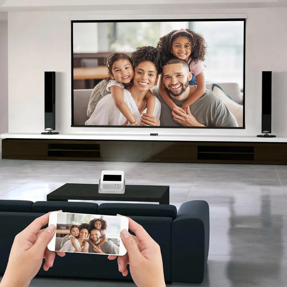 Touch Play Full HD Smart Projector 1080p, 11000 Lumens, World’s First Touchscreen with Auto Focus, Dual WiFi BT5.0 HDMI USB, 10W Speaker