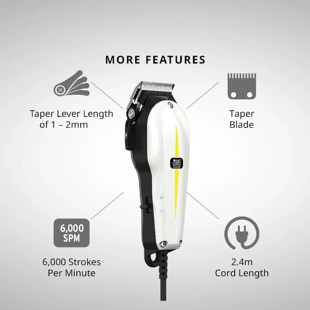 Wahl Super Taper Professional Hair Clipper Corded Stainless Steel Blade