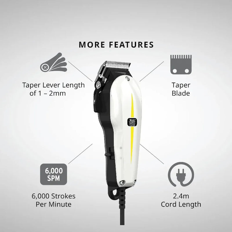 Wahl Super Taper Professional Hair Clipper Corded Stainless Steel Blade