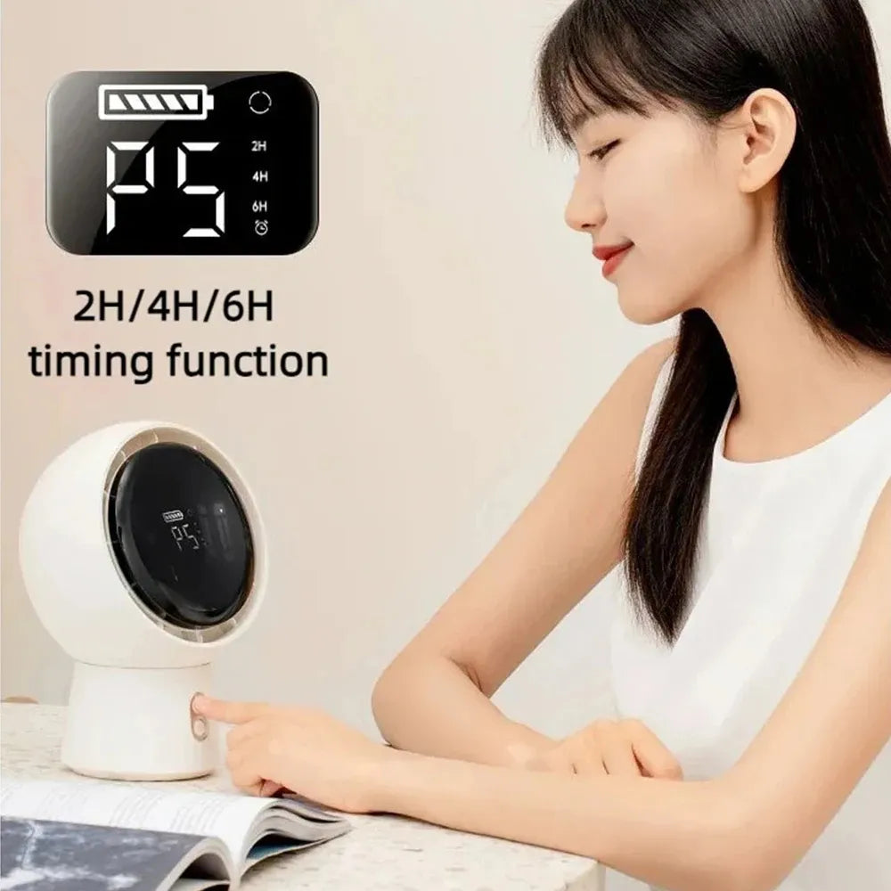 Cordless Bladeless Desk Fan 5-Speed 5000mAh Rechargeable with 90° Adjustable Angle for Office, Bedroom & Camping