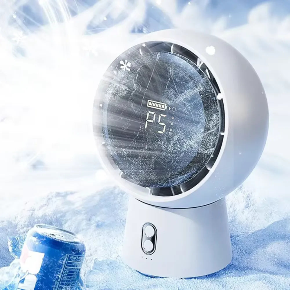 Cordless Bladeless Desk Fan 5-Speed 5000mAh Rechargeable with 90° Adjustable Angle for Office, Bedroom & Camping