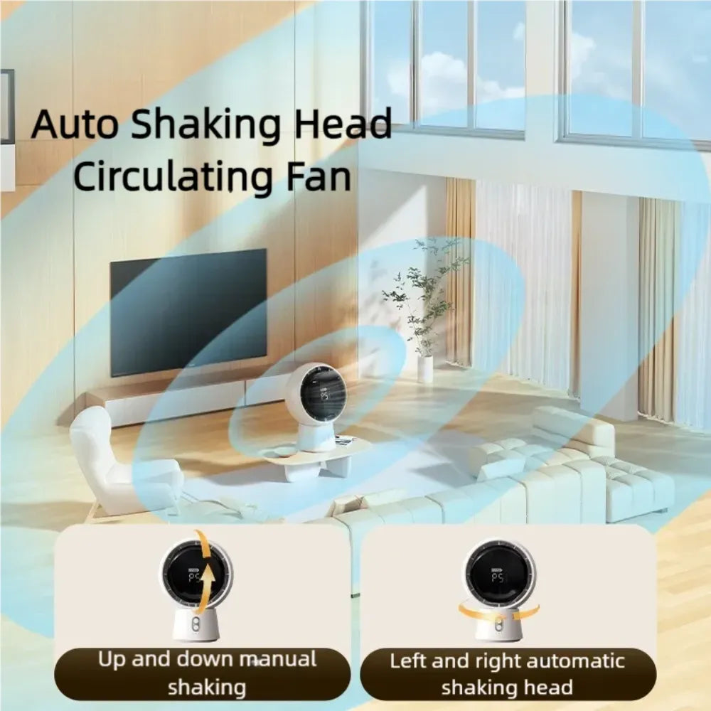 Cordless Bladeless Desk Fan 5-Speed 5000mAh Rechargeable with 90° Adjustable Angle for Office, Bedroom & Camping