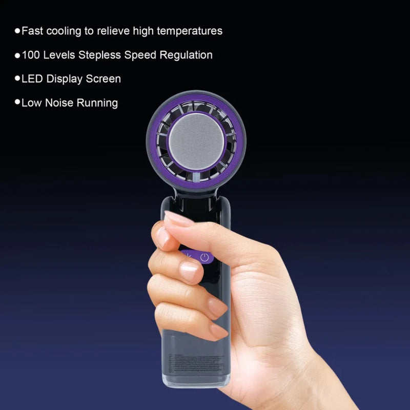 HG Handheld Cooling Fan with LED Display – High-Speed, USB Rechargeable