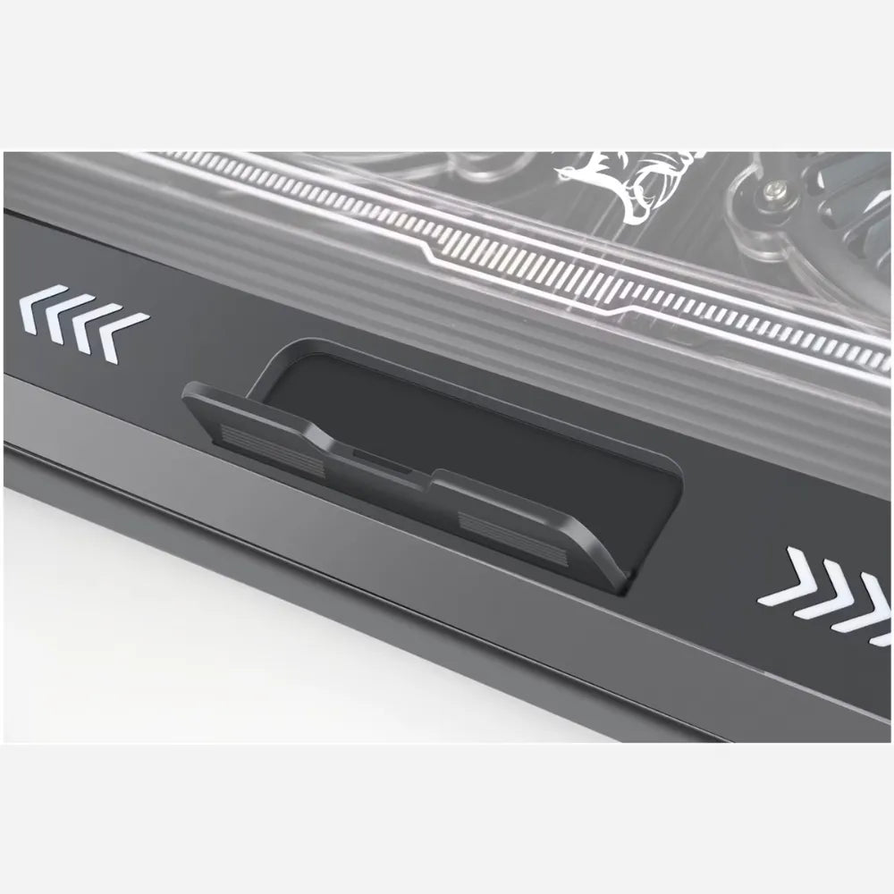 Porodo Gaming Crystal Shell Laptop Cooling Pad – Dual 140mm Fans, USB-A/C, Adjustable Height, for 10"-17" Laptops – Black