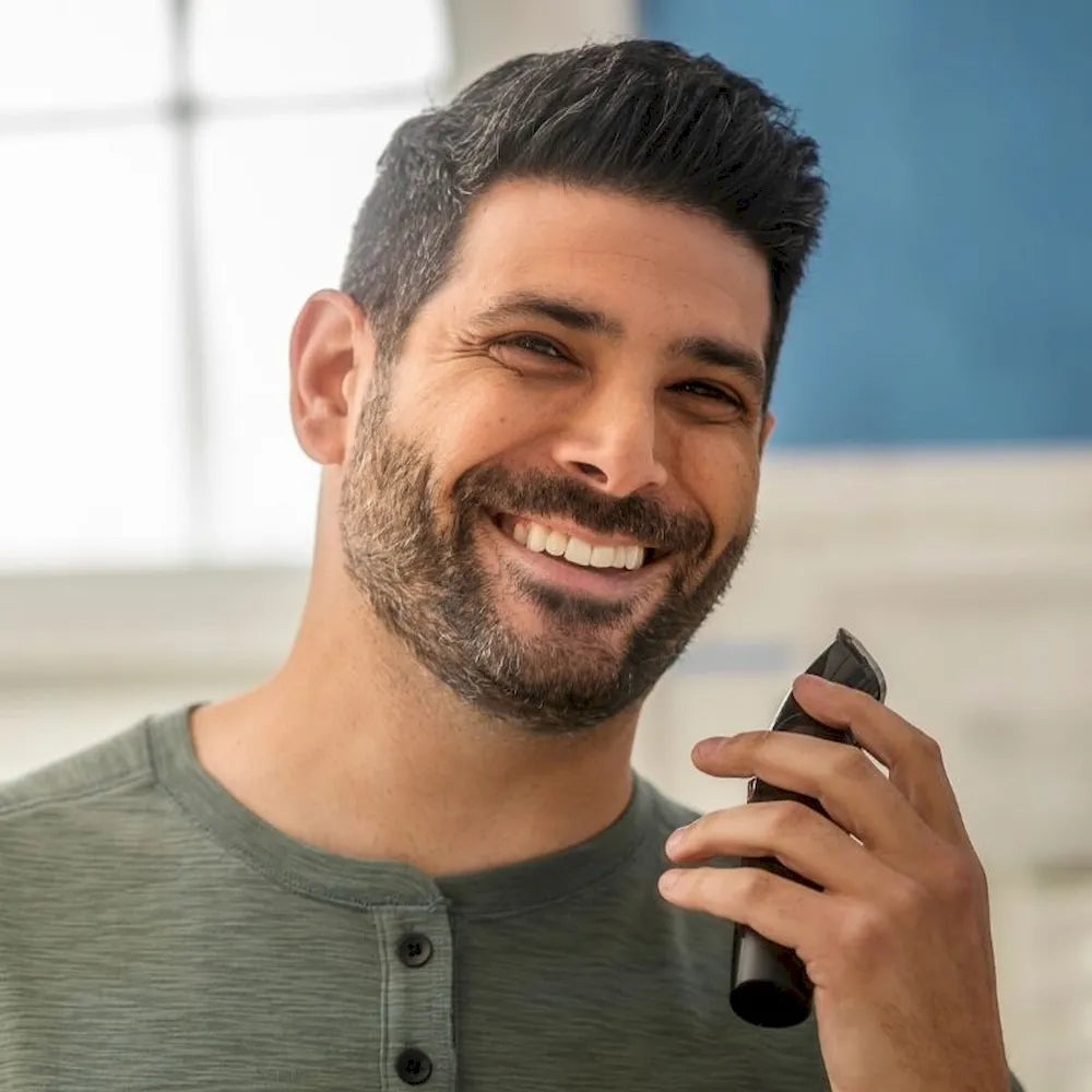 Wahl All In One Trimmer Rechargable With Rotary Nose Trimmer and Detail Heads Precision-Ground Blades