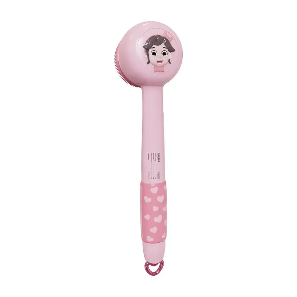 Porodo Lifestyle Kids Electric Bath Brush Type-C Charging 2 Levels Speed Soft Silicone & Loofah Cleanser - Pink