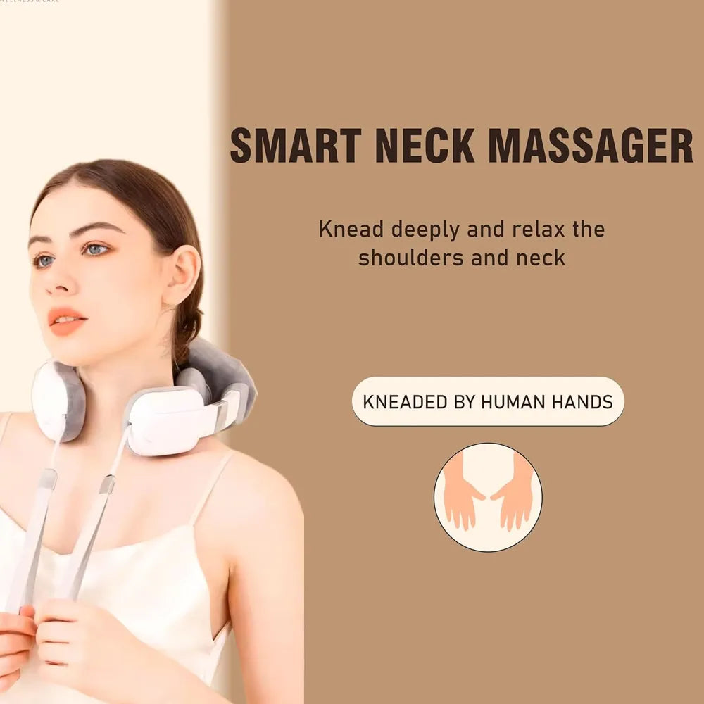 Smart Neck and Shoulder Massager Type-C Rechargeable 3 Modes With 6D Massage Technology