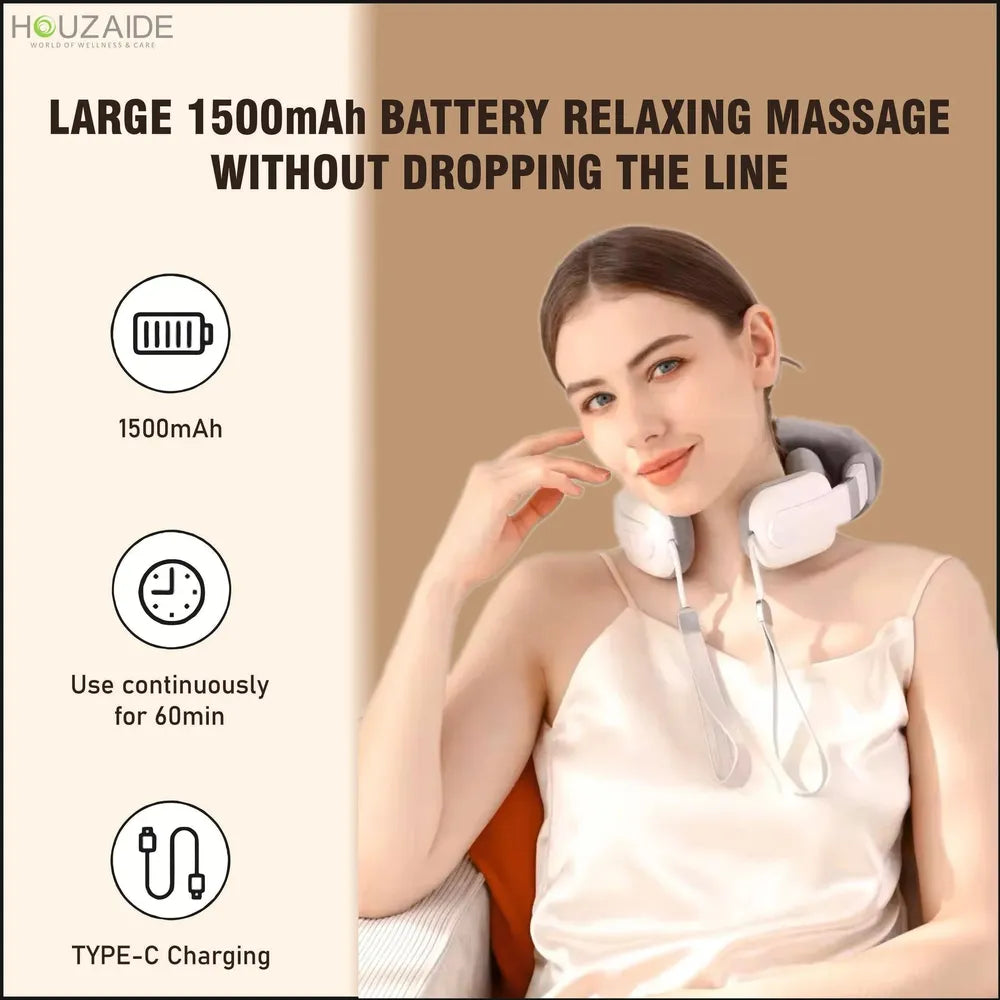 Smart Neck and Shoulder Massager Type-C Rechargeable 3 Modes With 6D Massage Technology
