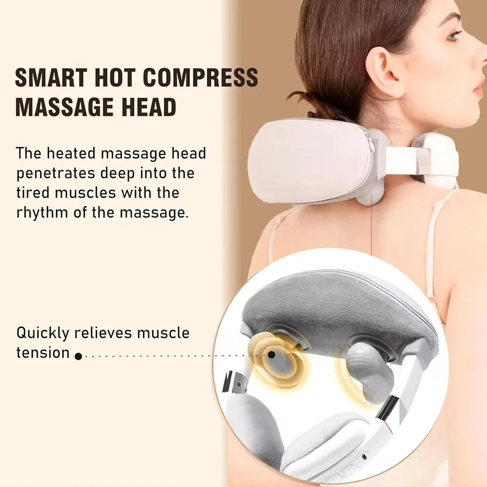 Smart Neck and Shoulder Massager Type-C Rechargeable 3 Modes With 6D Massage Technology