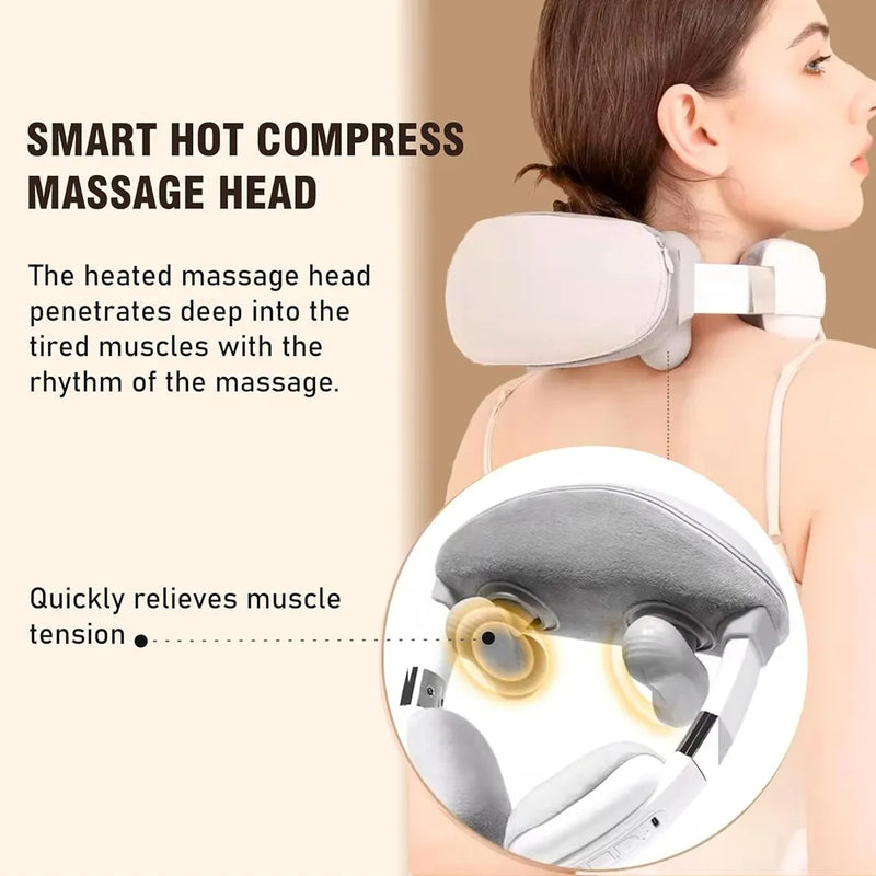 Smart Neck and Shoulder Massager Type-C Rechargeable 3 Modes With 6D Massage Technology