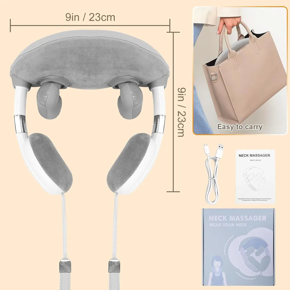 Smart Neck and Shoulder Massager Type-C Rechargeable 3 Modes With 6D Massage Technology