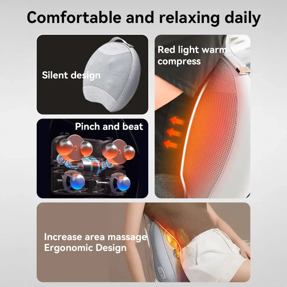 Yesido MG15 Back Massager Hot Compress Up To 30-40℃ 2000mAh Battery Life  Type-C Rechargeable