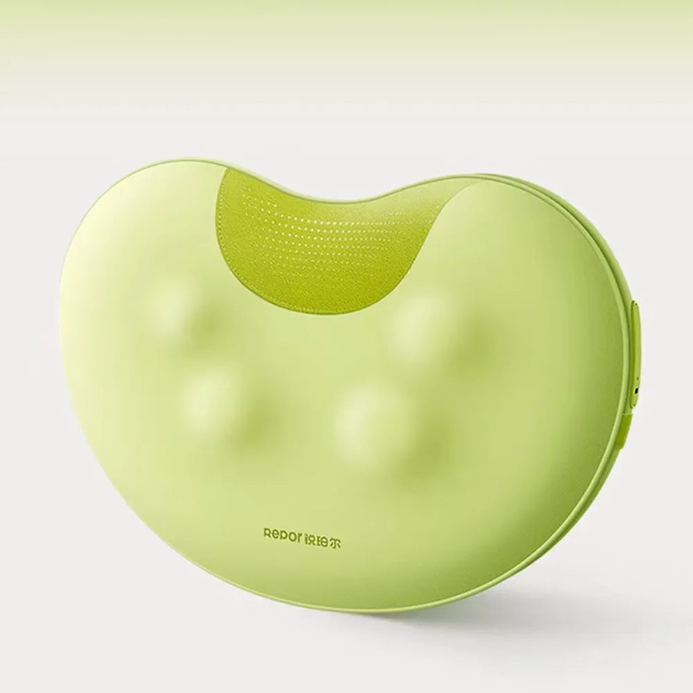Repor Bean Massage Cushion for Neck Back & Waist with Constant Temperature Heat and 2600mAh Battery - Green