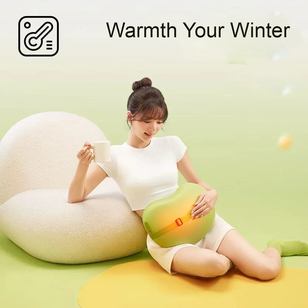 Repor Bean Massage Cushion for Neck Back & Waist with Constant Temperature Heat and 2600mAh Battery - Green