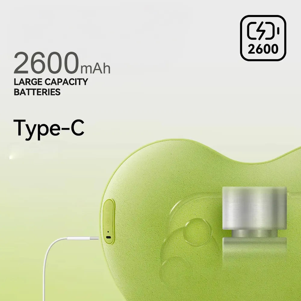 Repor Bean Massage Cushion for Neck Back & Waist with Constant Temperature Heat and 2600mAh Battery - Green