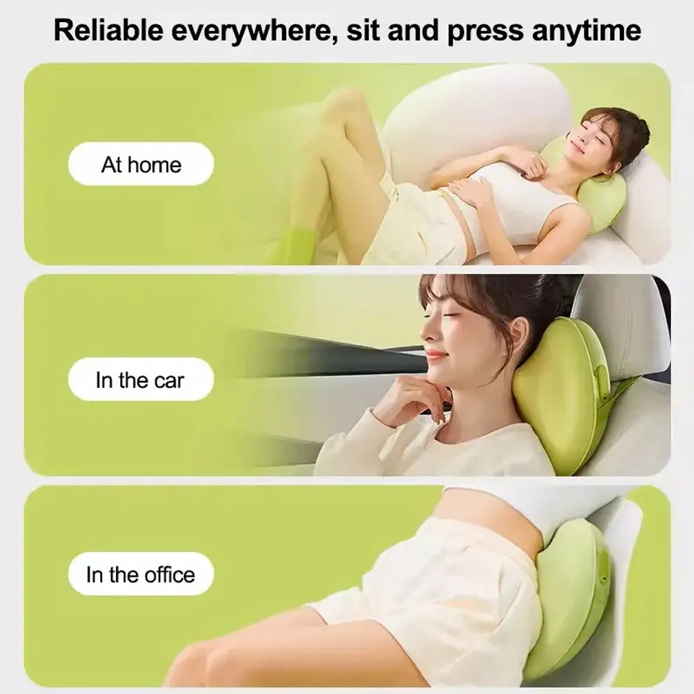 Repor Bean Massage Cushion for Neck Back & Waist with Constant Temperature Heat and 2600mAh Battery - Green