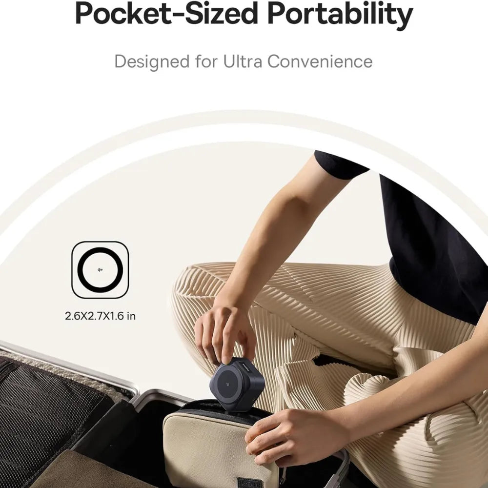 Baseus PicoGo Series Qi2 Wireless Charger, 15W Magnetic Charging Stand with 67W Retractable USB-C Cable, 2-in-1 Fast Charging