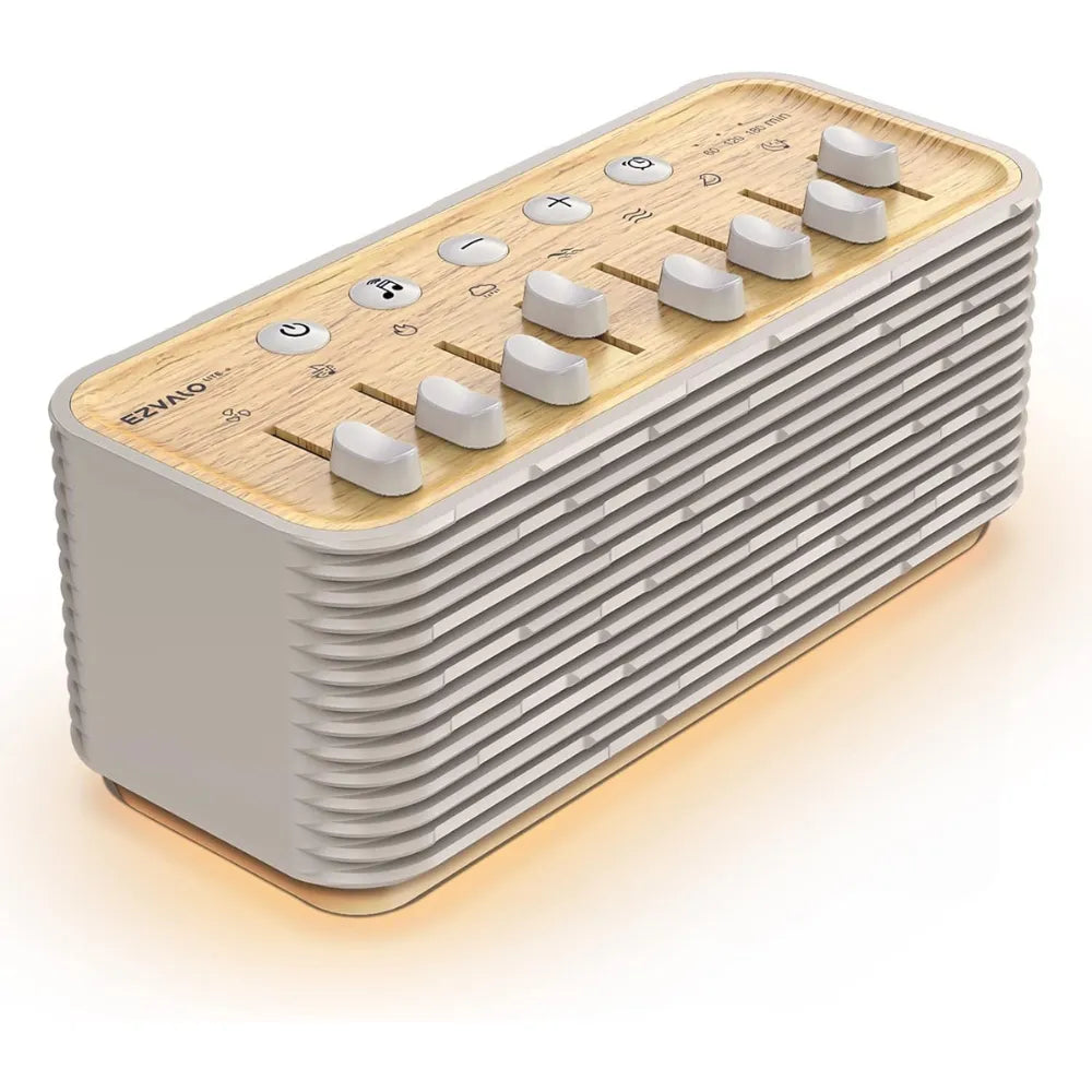 EZVALO Lite White Noise Machine with 255+ Sound Mixes, Night Light & Sleep Timer –10-Hour Battery, Relaxation & Sleep Aid