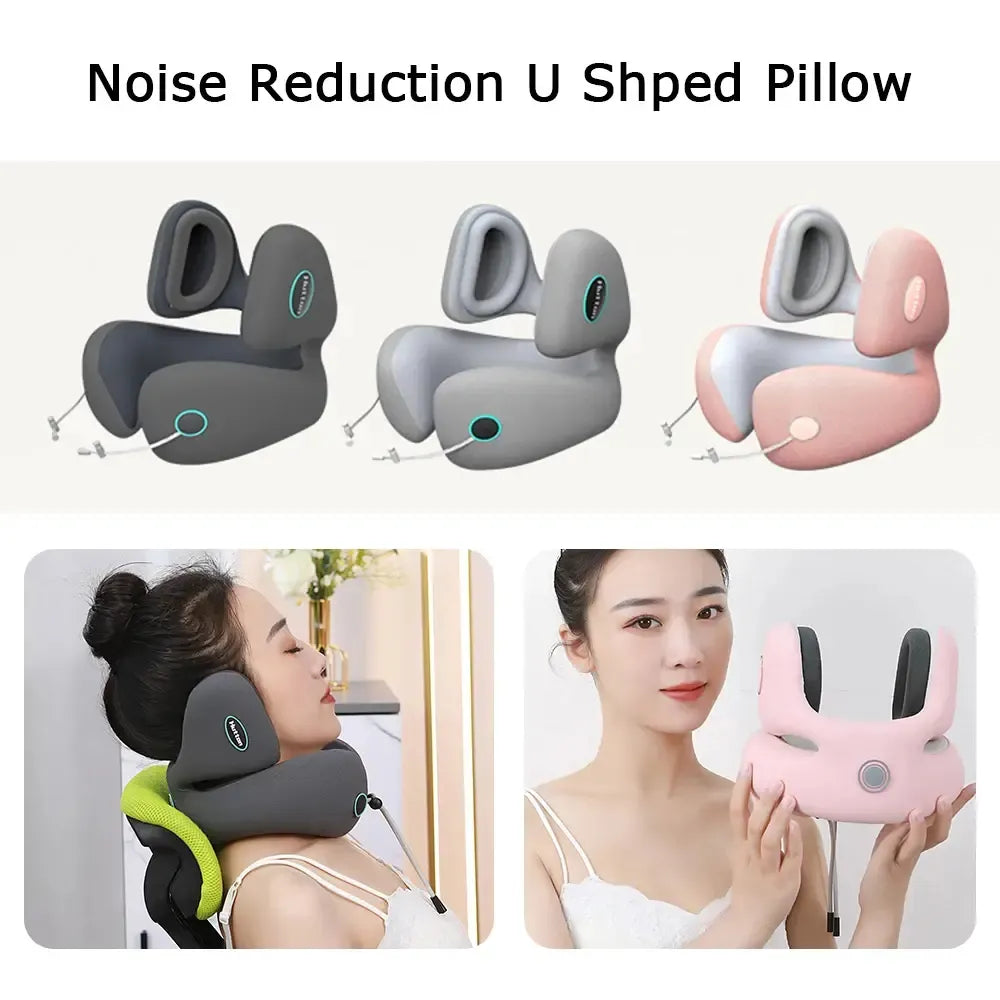 Noise Reduction Pillow U-shaped Pillow Travel Massage With 360° Surround Support