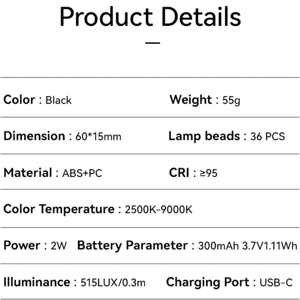 VOLUO VL-006 Portable Self-Timer Lamp – Adjustable LED Light, Foldable Design, MagSafe Magnetic Mount
