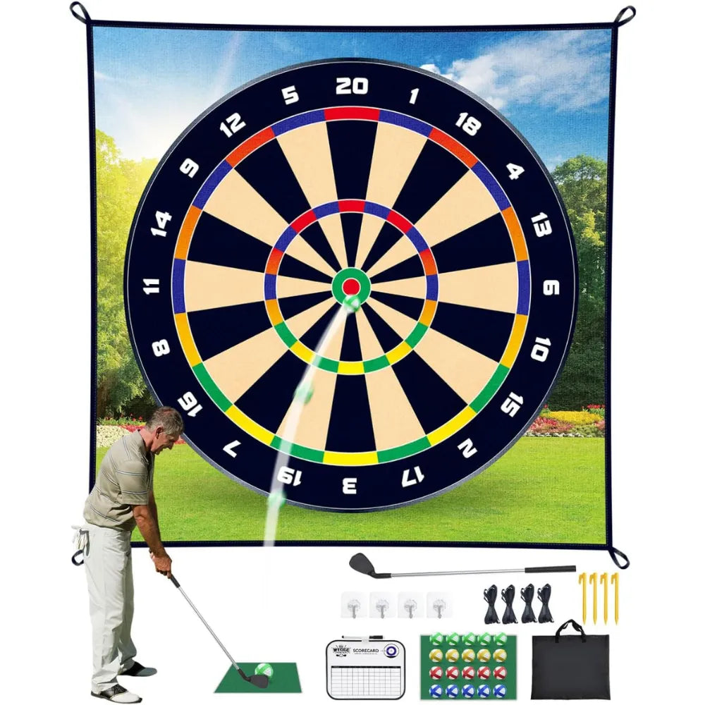 Sticky Shot Golf Chipping Game Set 50B– Indoor/Outdoor Golf Dart Mat with Sticky Balls, Target, Chipping Mat & Club – Fun for Kids & Adults 50B