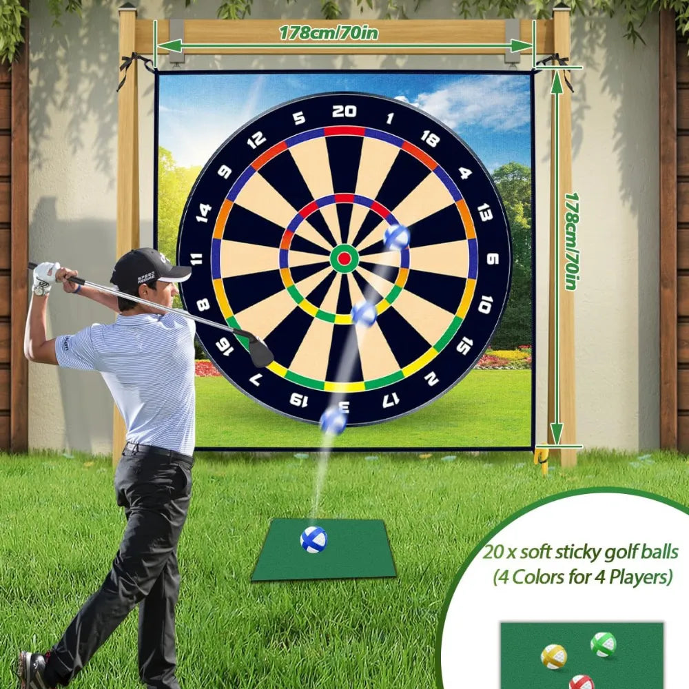 Sticky Shot Golf Chipping Game Set 50B– Indoor/Outdoor Golf Dart Mat with Sticky Balls, Target, Chipping Mat & Club – Fun for Kids & Adults 50B
