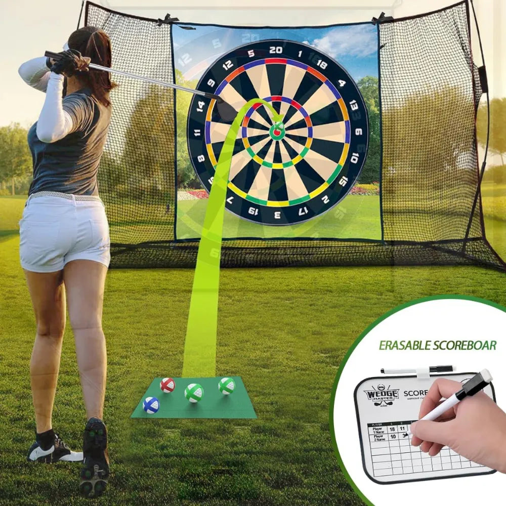 Sticky Shot Golf Chipping Game Set 50B– Indoor/Outdoor Golf Dart Mat with Sticky Balls, Target, Chipping Mat & Club – Fun for Kids & Adults 50B