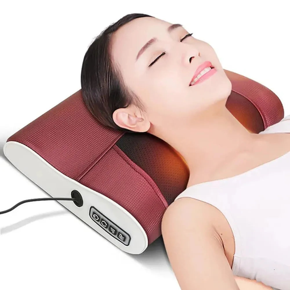 Renkai Massage Pillow 3D Vibration AC DC Powered 15 Min Auto Shut Off Built in Heat Function