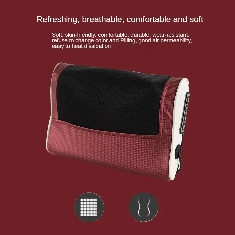 Renkai Massage Pillow 3D Vibration AC DC Powered 15 Min Auto Shut Off Built in Heat Function