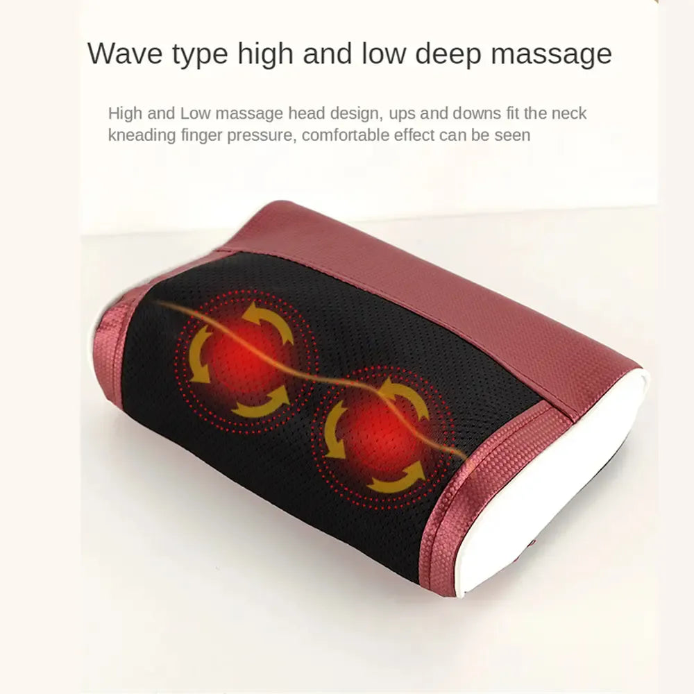 Renkai Massage Pillow 3D Vibration AC DC Powered 15 Min Auto Shut Off Built in Heat Function