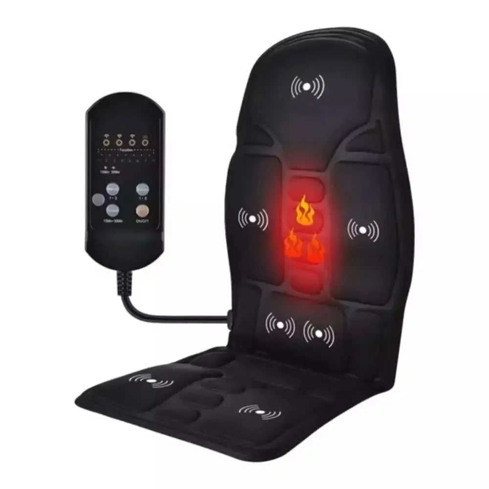 Robotic Cushion Massage Seat 5 Vibration Motors AC DC Powered Multiple Modes Built in Heat Function